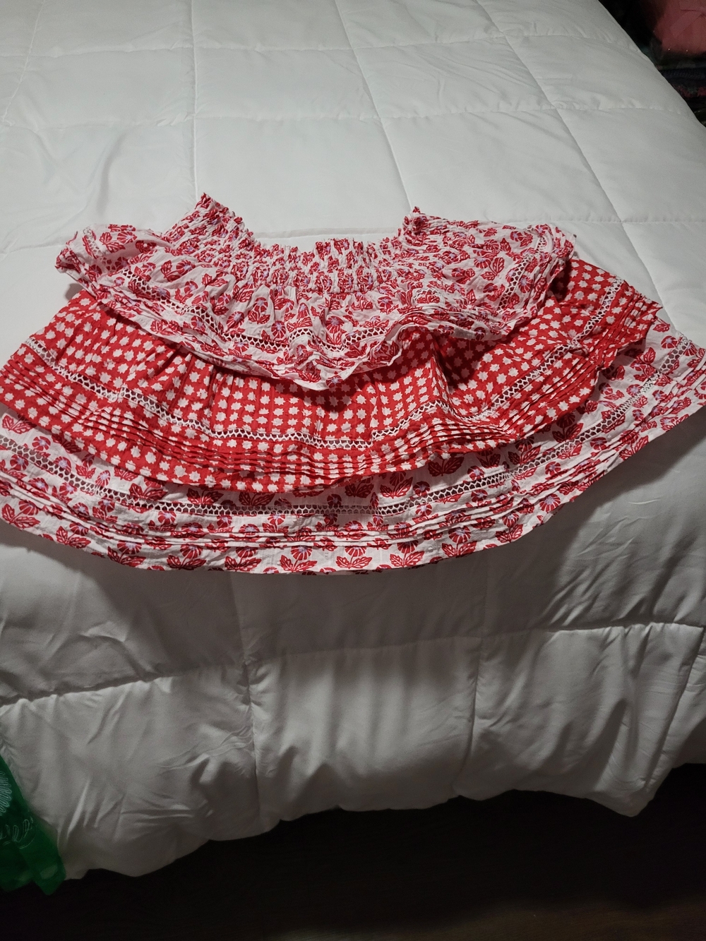Roller Rabbit X Target Red and White Tiered Ruffle Skirt